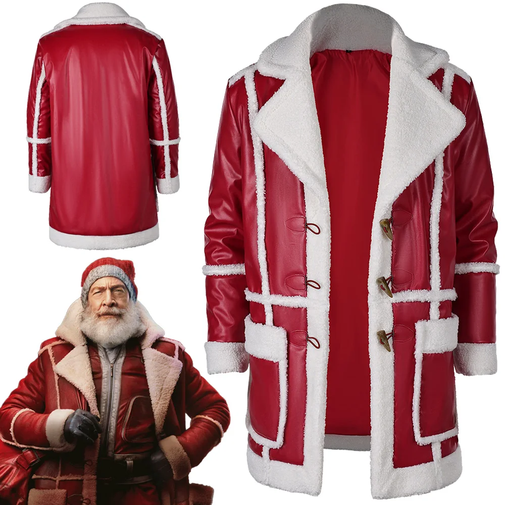 Santa Claus Nick Cosplay Fantasy Coat Clothing 2024 Movie Red One Costume Disguise Men Roleplay Fantasia Outfits Male Christmas