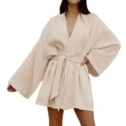 New Women Summer Towel Kimono Bath Robe Bridesmaid Robes Femme Sexy Waffle Bathrobe Dressing Gown Bride Wedding Peignoir