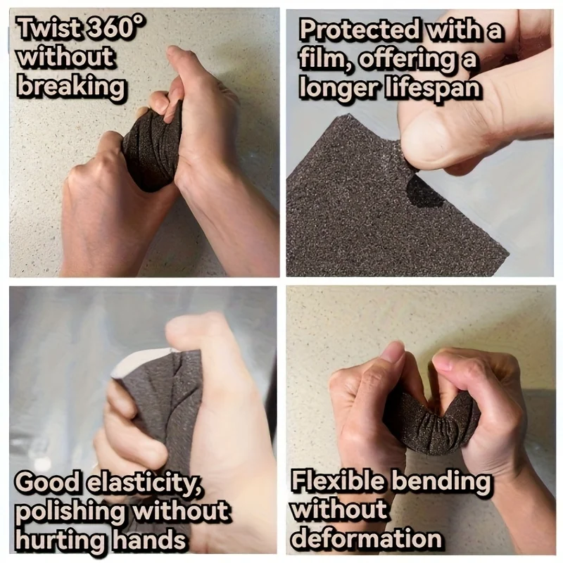 3/6/9/12pcs Carborundum Sponge Emery Magic Wipe Pot Bottom Cleaning Descaling Sponge Brush Rust Removal Tool