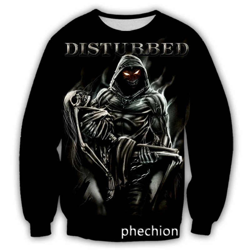 

phechion New Men/Women Disturbed Rock Band 3D Print Casual Sweatshirt Men Fashion Streetwear Loose Sporting Sweatshirt D163