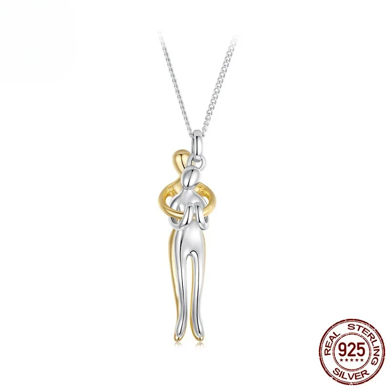 

Ожерелье-обнимашка из стерлингового серебра 925 пробы, съемная подвеска «Сладкая любовь» с О-образной цепочкой для дружбы, любовной семьи, подарок