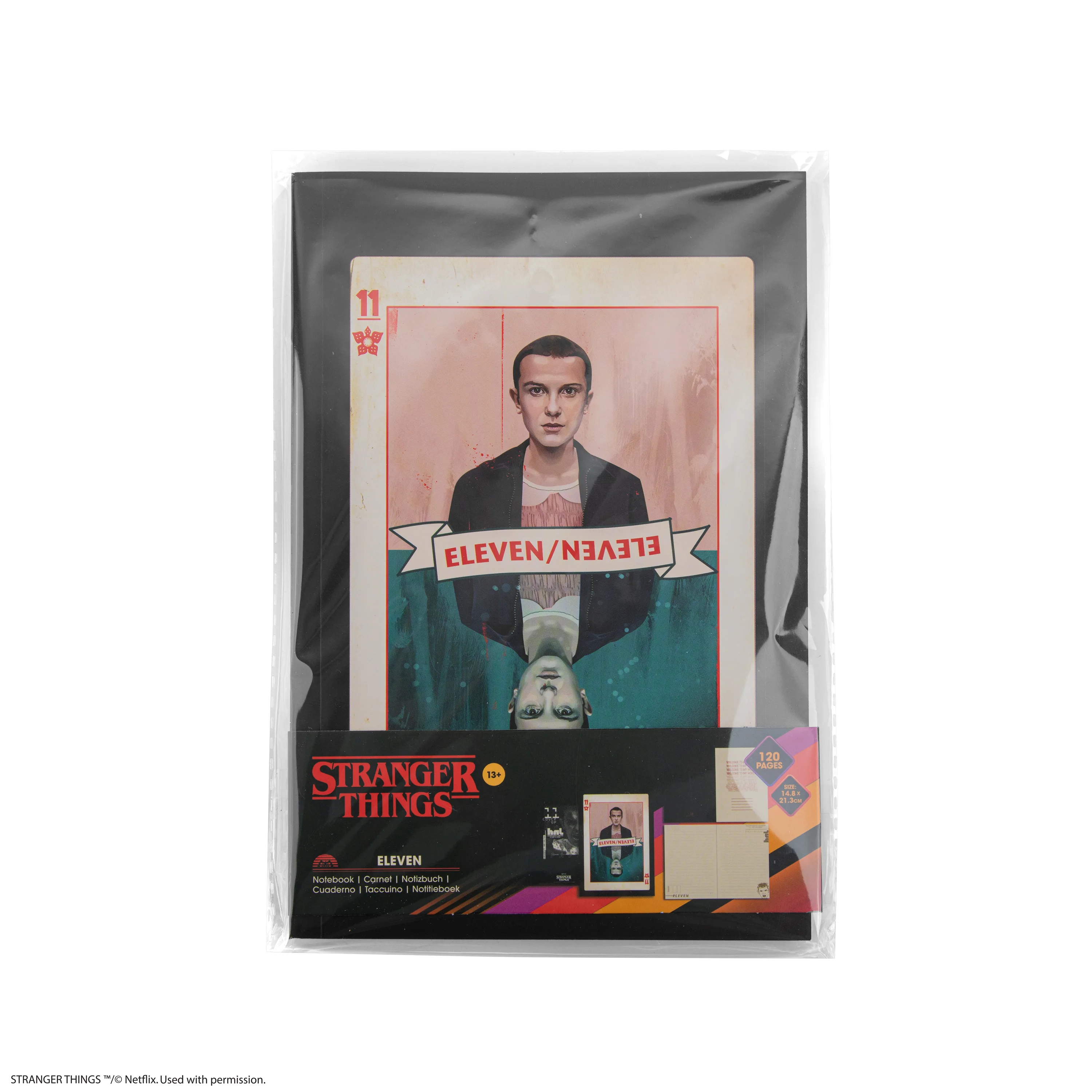 

Официально лицензированные блокноты, тетради и ежедневники Stranger Things для записей, с изображением Элевен, 120 страниц, 1 шт.