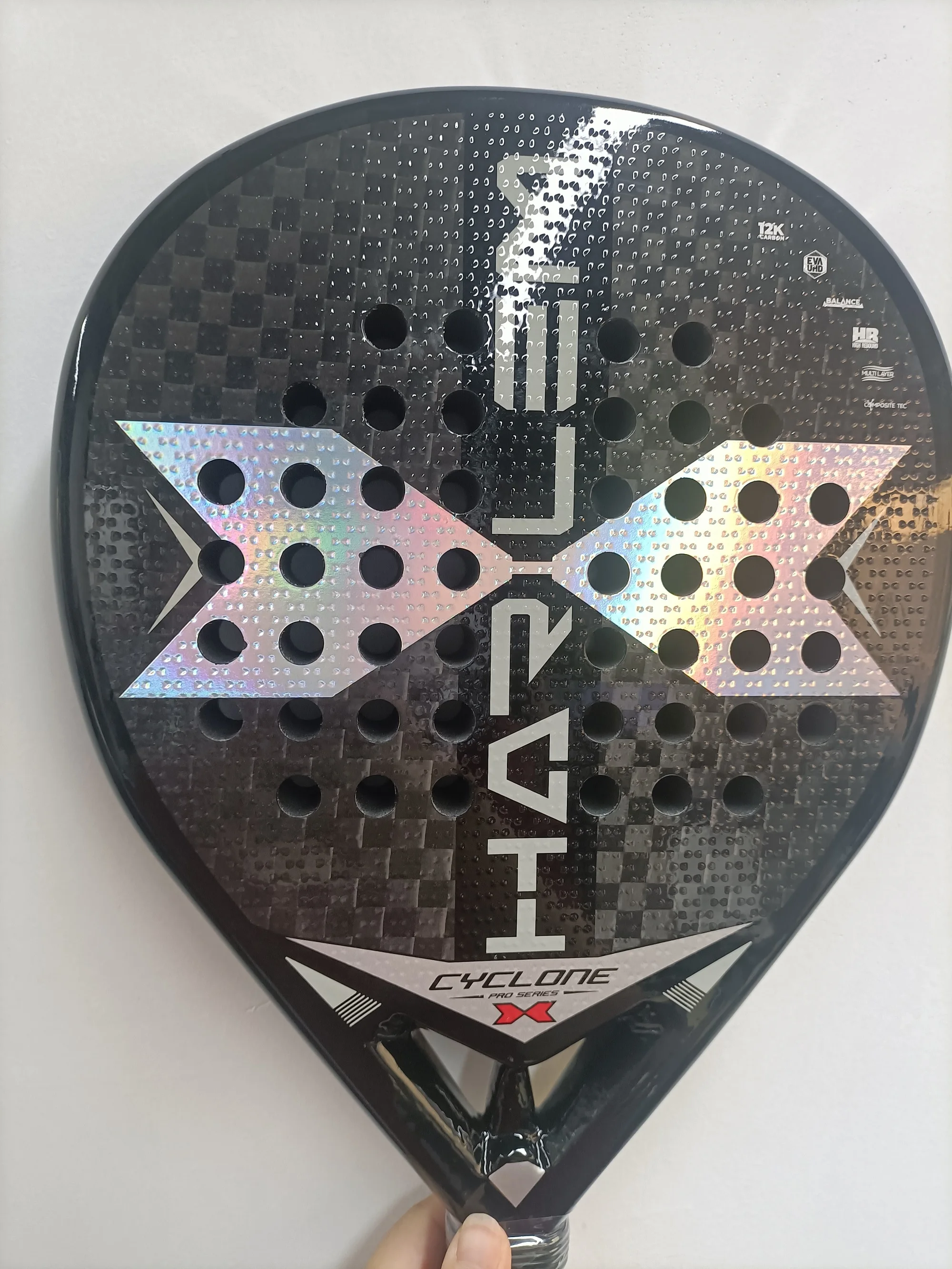 Raquette de tennis padel, fibre de carbone 3K, forme mémoire souple Eva, surface rugueuse, pagaie haute équilibre sans sac