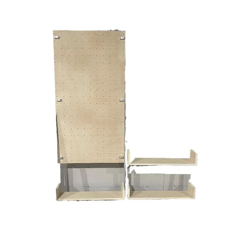 Exhibition Art Display Stand Industrial Wind Birch Cave Board Display Storage Shelf
