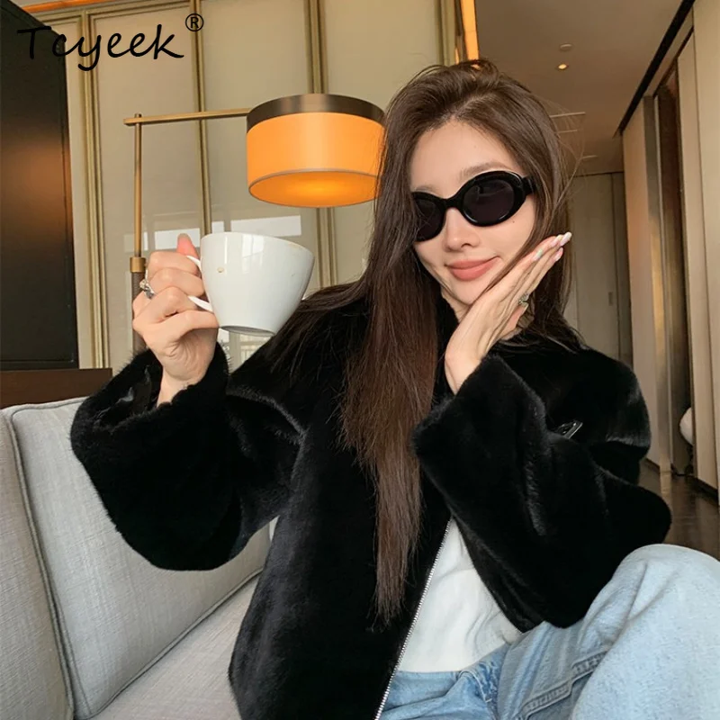 

Tcyeek Natural Mink Fur Coat Woman 2026 Whole Mink Real Fur Warm Womens Coats Winter Clothes Fashion Zipper Casaco Feminino