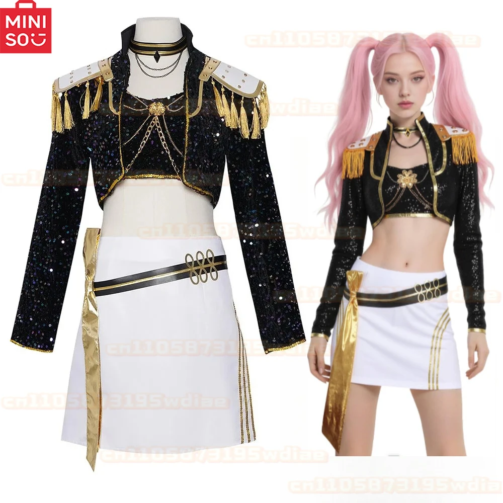 

Kpop Zoey Cosplay Costume Women Girls Demon Hunters Mira Cosplay Clothes Set Fancy HUNTRIX Dress Halloween Party Costumes Set