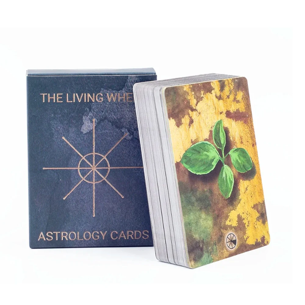 بطاقات علم التنجيم لعجلة المعيشة 55 بطاقة أوراكل لقول الحظ والعرافة مثالية لألعاب الطاولة 8.8*6.3 سم