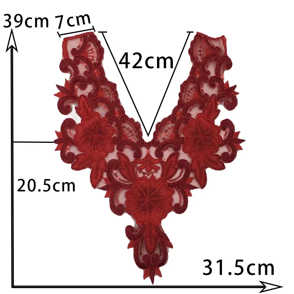 Wholesale sales 1-10 pcs Embroidered lace versatile dress DlY sewing hollowed out collar decoration clothing accessories