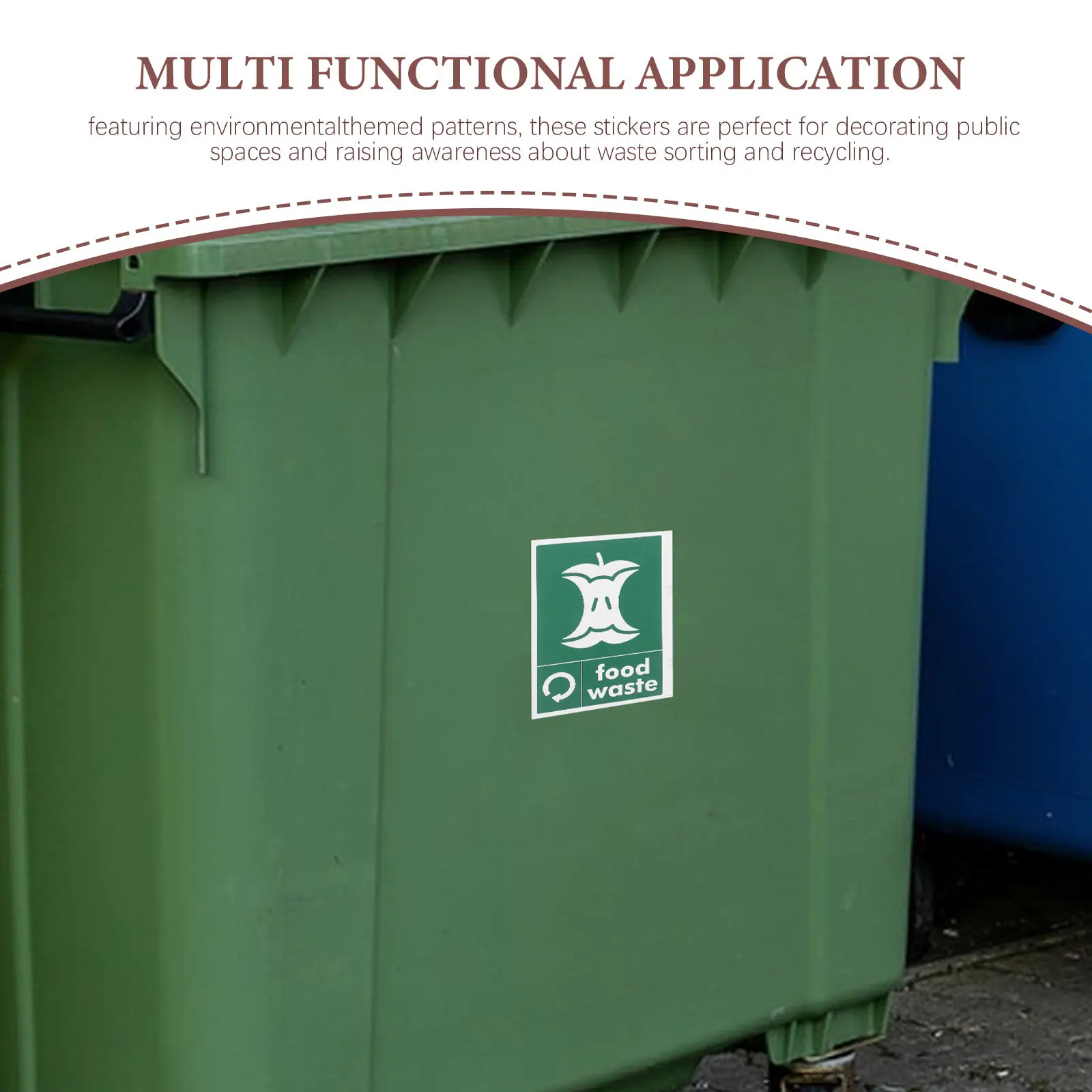 10Pcs Environmental Sticker Creative Self-Adhesive Garbage Classification Trash Bin Decal Recycling Sticker for Public Spaces 3