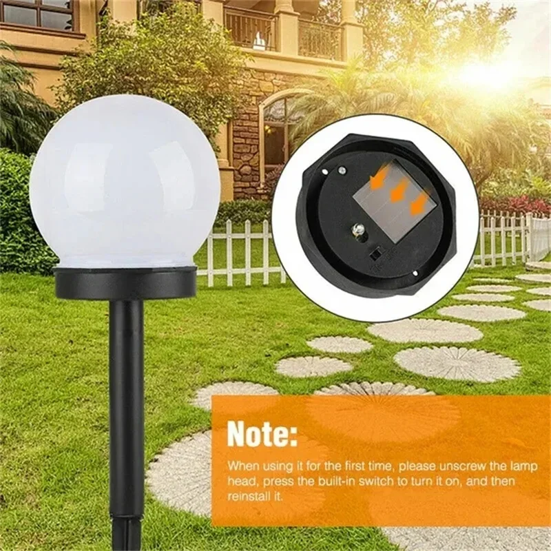 1-6PCS Zasilana energią słoneczną żarówka LED Lampa energetyczna Wodoodporna zewnętrzna lampa ogrodowa Uliczny panel słoneczny Światła kulkowe Lampa trawnikowa — zdjęcie 7