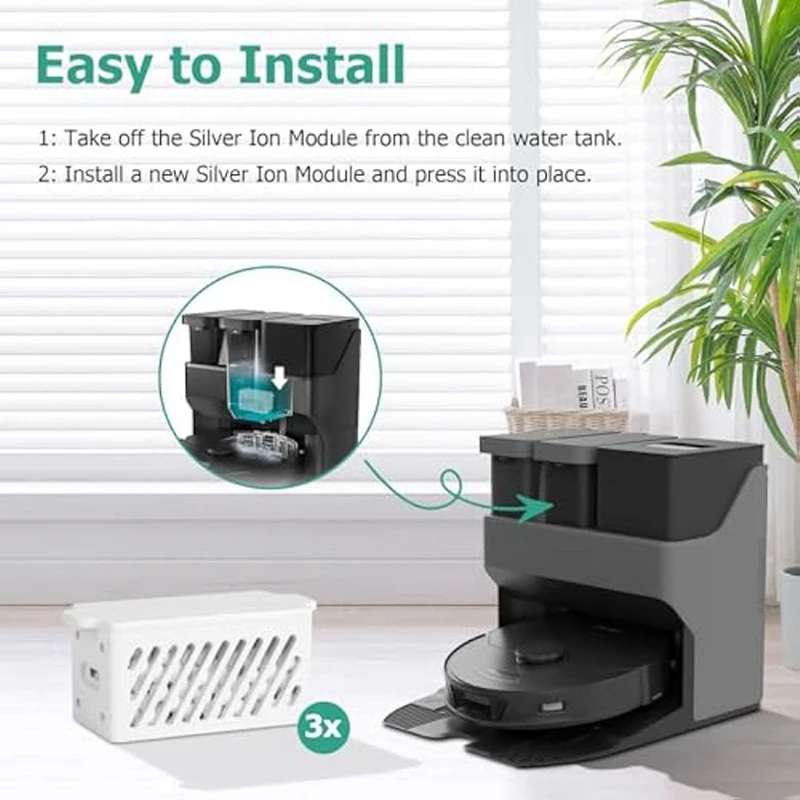 Запасные части серебристого ионного модуля для Roborock S7 Maxv Ultra/S7 Pro Ultra/S8/S8 Pro Ultra/S8 +/S8 Plus, 3 шт.