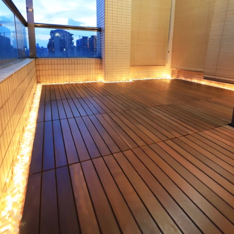 

Pressure Treated IPE Hardwood Outdoor Decking Garden Balcony Waterproof Wood Self Installing Flooring Small Garden Deck DIY