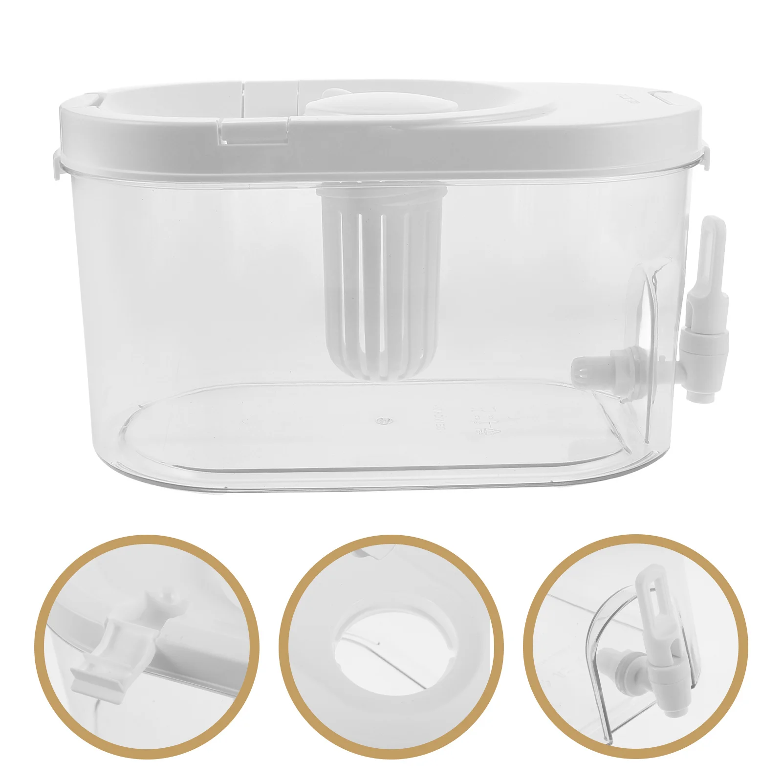 

Refrigerator Safe Cold Brew Juice Pitcher 1 Gallon Capacity with Spigot for Lemonade Iced Tea Fruit Infused Water Party Drink