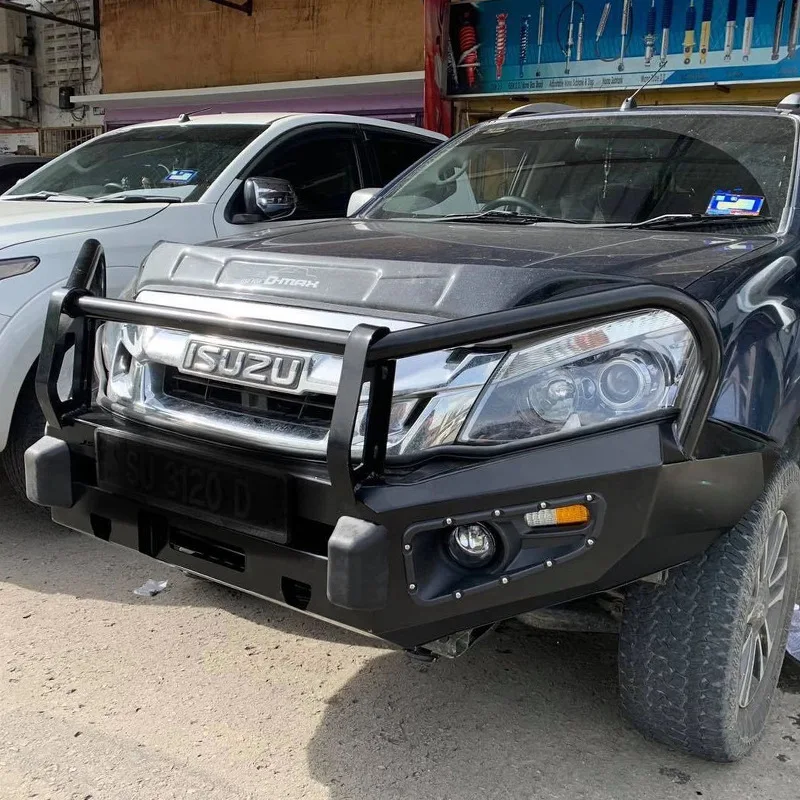 Cocok untuk Isuzu DMAX bumper depan off-road bumper depan modifikasi pelindung depan dengan lampu kabut