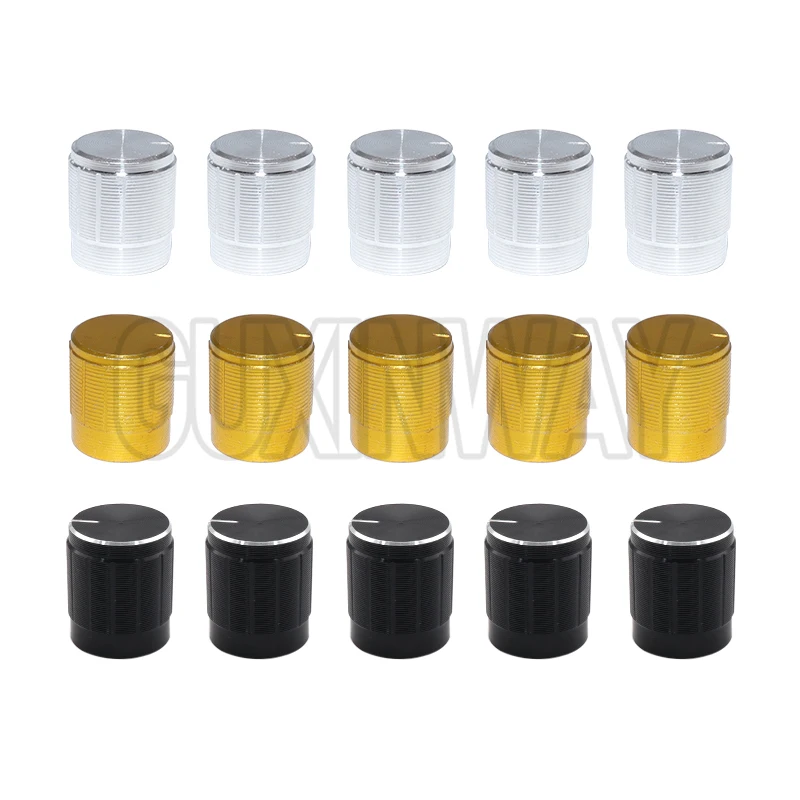 15PCS Metal Knob Cap 15x17MM Adjustable WH148 Potentiometer knob cap kit, Audio Knob Cap for Sound System, Volume, Speed Control
