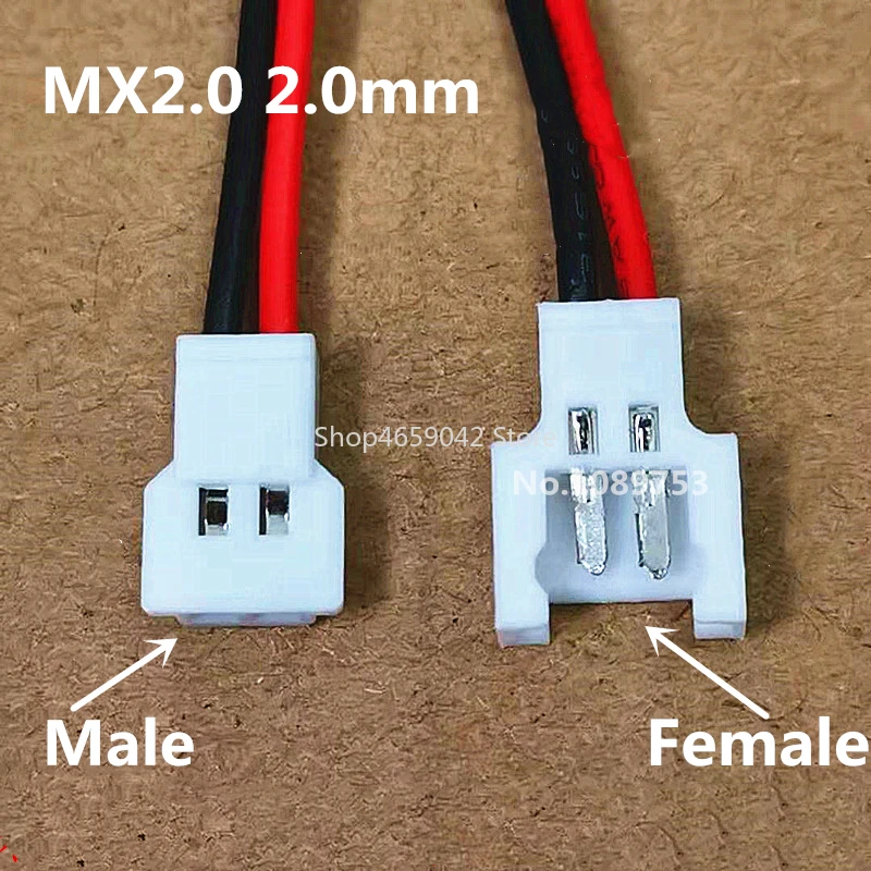 5pcs MX 2.0mm Pitch 2p 3p 4p Aerial Docking Male and Female Docking Battery Charging Cable Connection UL1007 26AWG Length 15cm