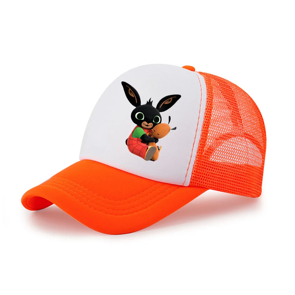 الكرتون بنج أرنب قبعات البيسبول شبكة منحني الصيف Sunhat عادي قابل للتعديل قبعات البيسبول سائق الشاحنة Snapback هدايا عيد ميلاد الاطفال #6