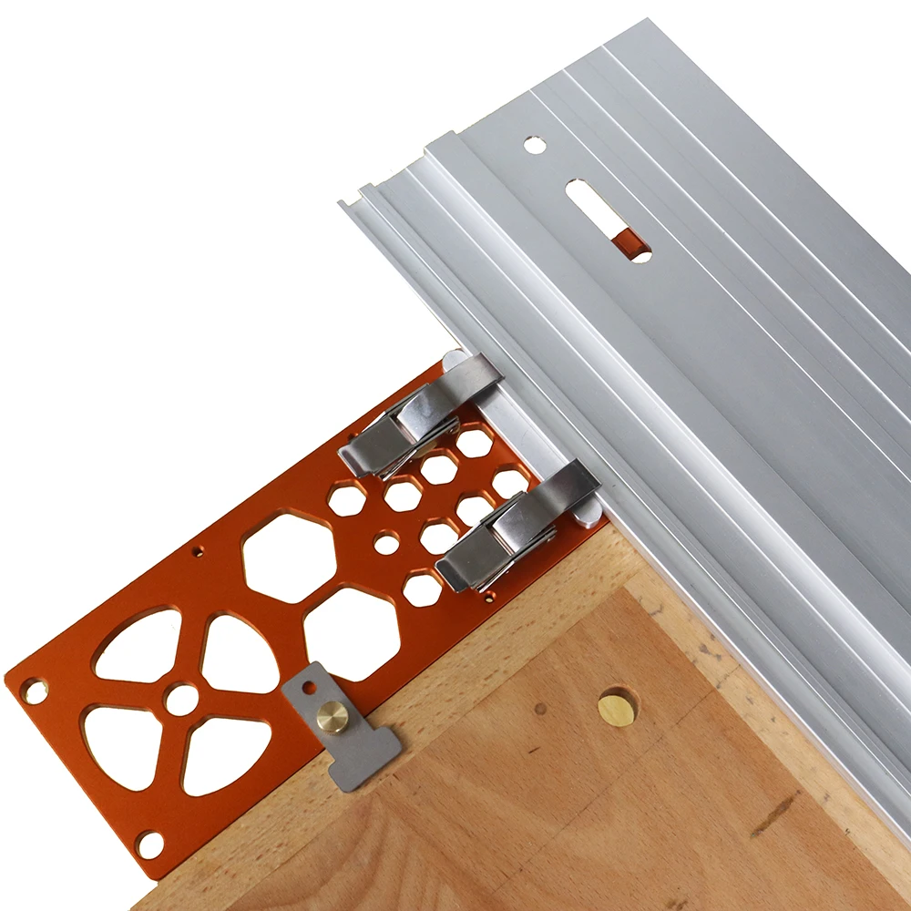 Plaque de positionnement pour le travail du bois, scie sur Rail en aluminium carré 90 degrés Angle d\'arrêt Rail de guidage pince pour les Rails