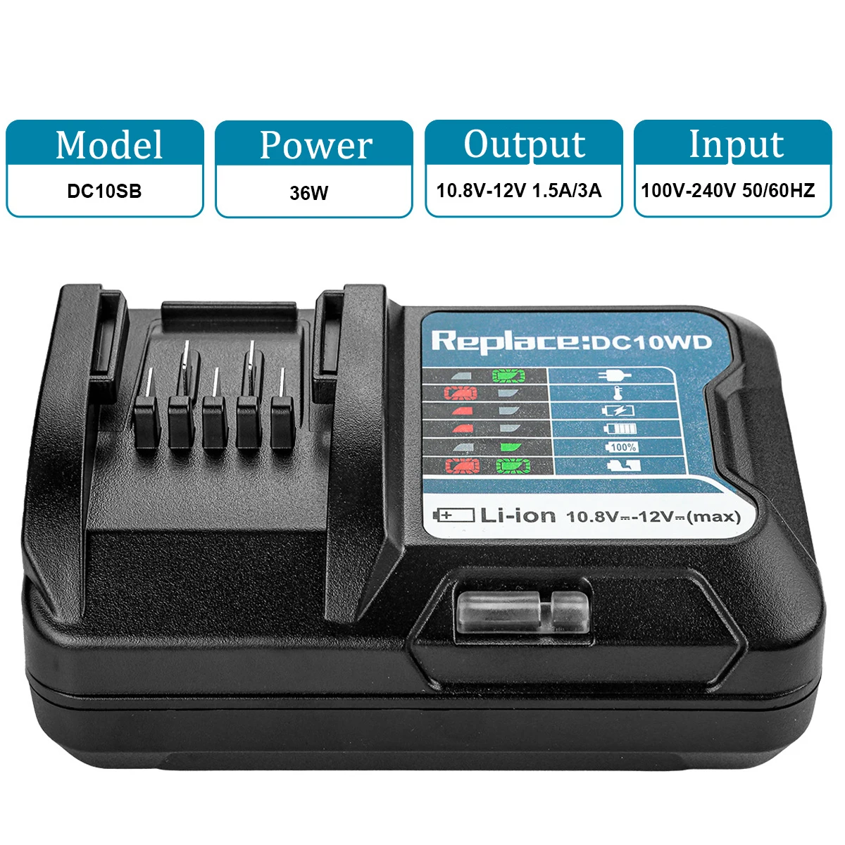 DC10WD BL1015 Battery Charger Replace for MAKITA 10.8V 12V BL1016 BL1021B BL1041B FD05 DT03 RJ03Z SH02Z PH04Z DC10SB Charger