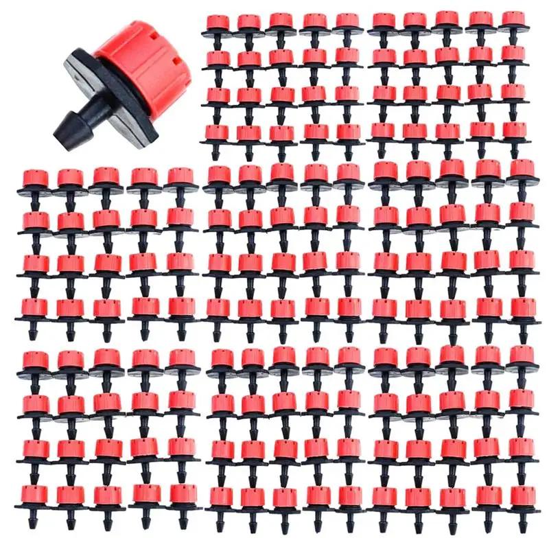 100pcs Adjustable Drip Irrigation Droppers Rotating Sprinklers 1/4\'\' Emitter Dripper For Micro Balcony Yard Watering System