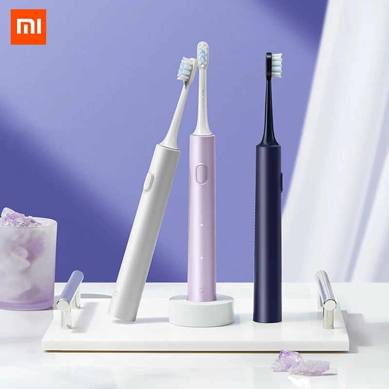 XIAOMI MIJIA elektryczna soniczna szczoteczka do zębów zestaw T302 4 główki szczoteczki IPX8 wodoodporna bezprzewodowa ładowarka elektroniczna