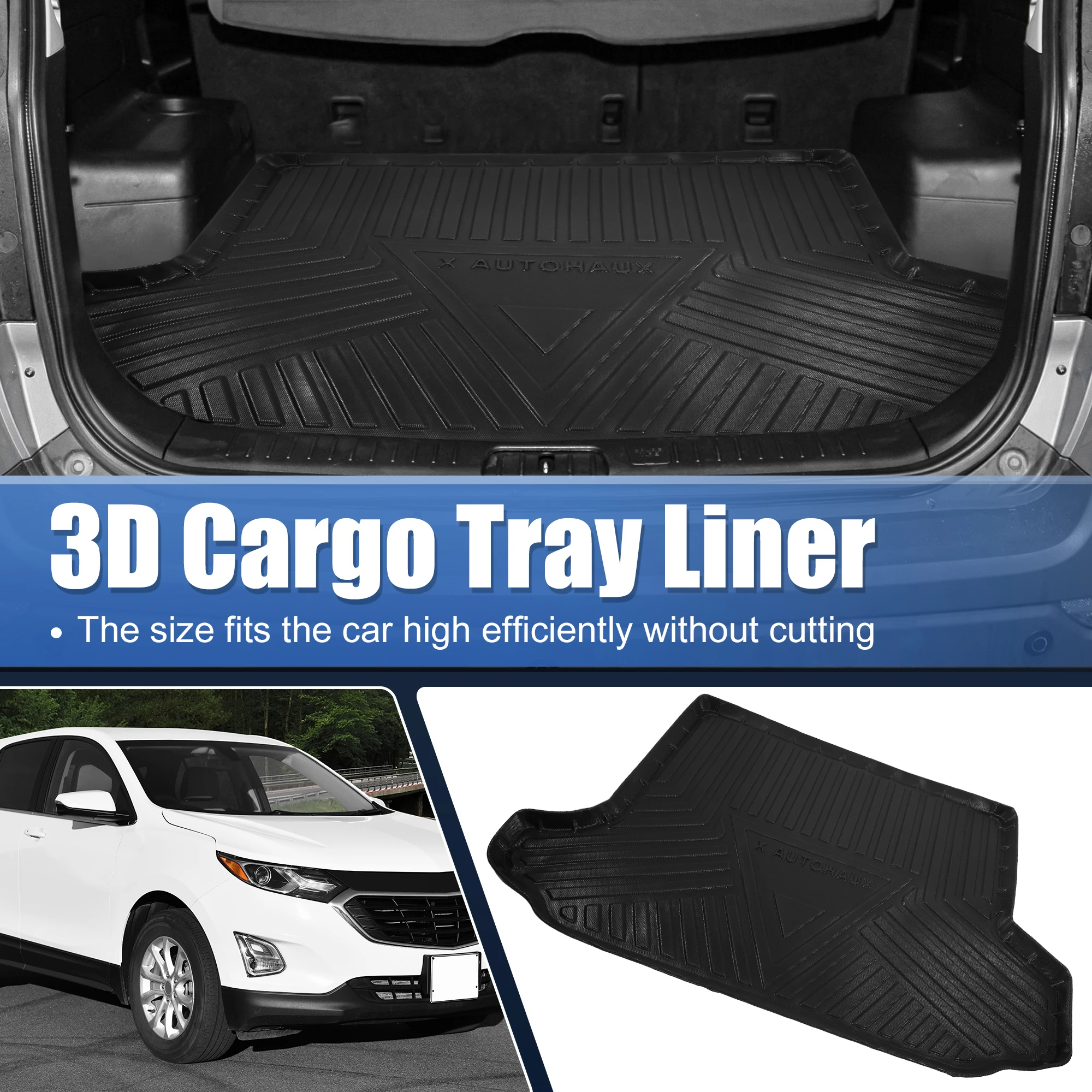 Uxcell Cargo Trunk Tray Cargo Liner Rear Trunk Floor Mat Non Slip Waterproof for Chevrolet Equinox for GMC Terrain 2018-2022