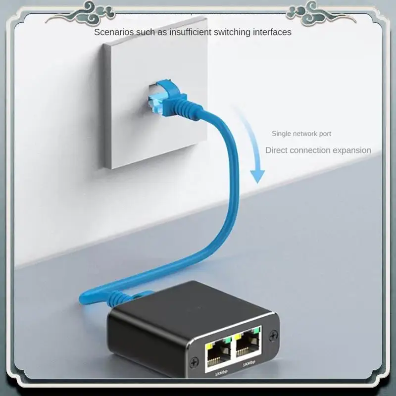 Premium Gigabit Ethernet Splitter 1 In 2 Out, 1000Mbps- LAN/Internet Cable Splitter - Cat5/6/7 Splitte, RJ45 Network Extension D
