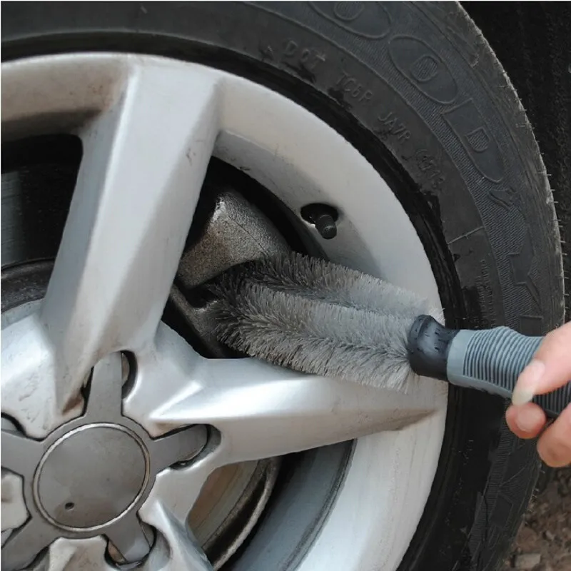 1Pcs Wheel Brush 13 Inch Long Handle Car Cleaning Tool for Rims Tires Detailing Soft Sturdy Bristles Mud Road Grime Removal