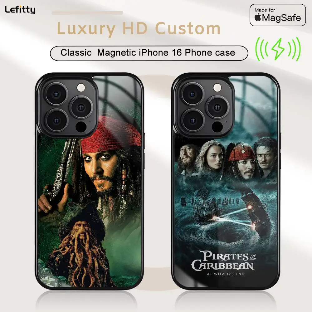 

P-Pirates Of The Caribbean Phone Case For iPhone 16 15 14 13 12 11 Pro Max Plus Mini Magsafe Charging Cover Magnetic Hard Shell