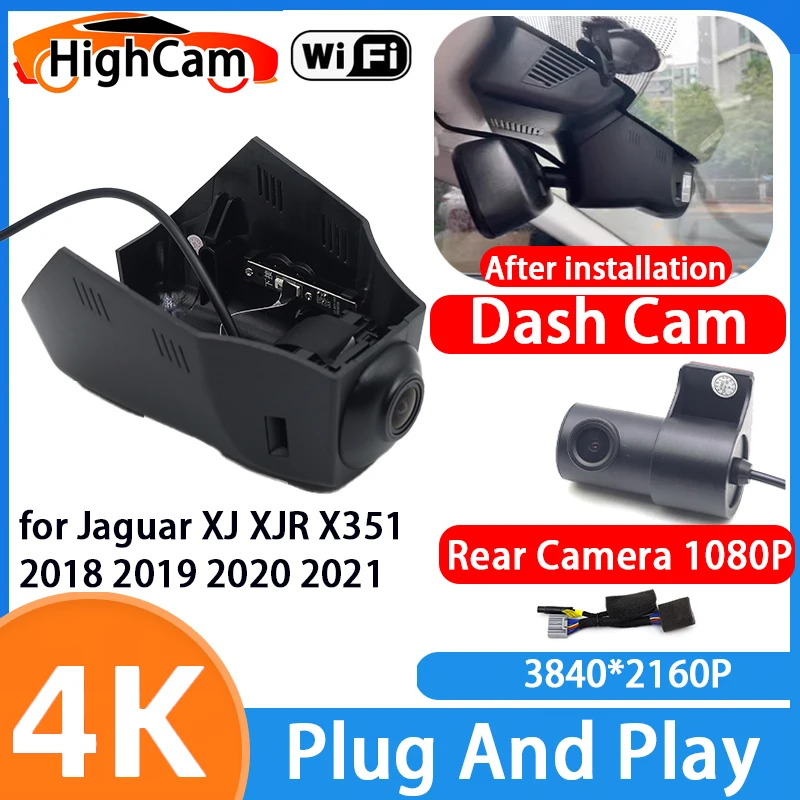 Cámara para Auto HighCam para Jaguar XJ XJR X351 2018 2019 2020 2021, 4K Wifi 2160P 256GB, Grabadora de Video DVR IMX335, Cámara Delantera y Trasera