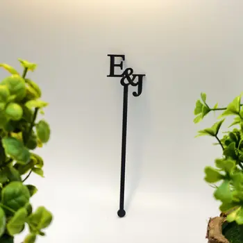 訂製婚禮雞尾酒攪拌棒 字母切割雞尾酒攪拌棒 桌飾 個性化亞克力派對飲品攪拌棒 8 最佳銷售 裝飾 - №7