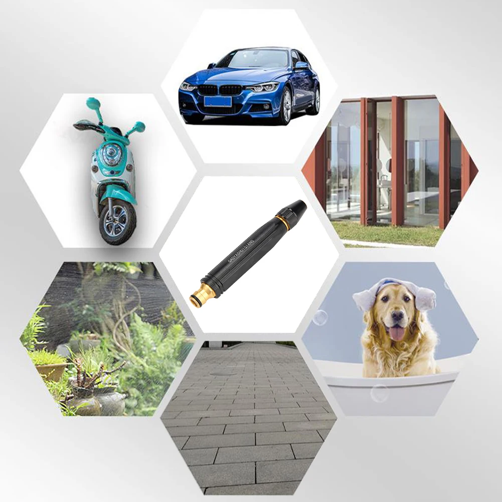 Plastic Body Alloy Nozzle Car Wash Water Gun Adjustable Washer Spray Sprinkler 360 Rotary Switch for Garden Watering Car Washing