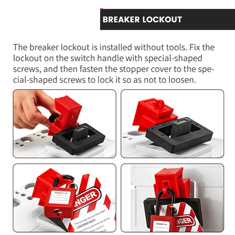 

Y19A Circuit Breaker Lockout Device With Lotopad Lockand Tag For 480/600V Clamp-On Breaker Lock Out Tag Out C