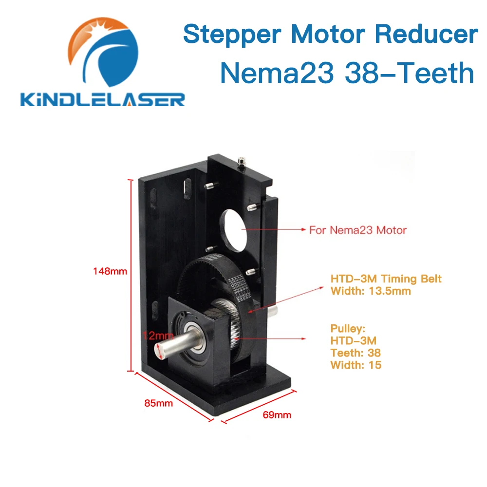 Riduttore motore passo-passo KINDLELASER Nema23 38 denti/Nema23 60 denti/Nema34 72 denti per macchina per taglio e incisione Laser CO2