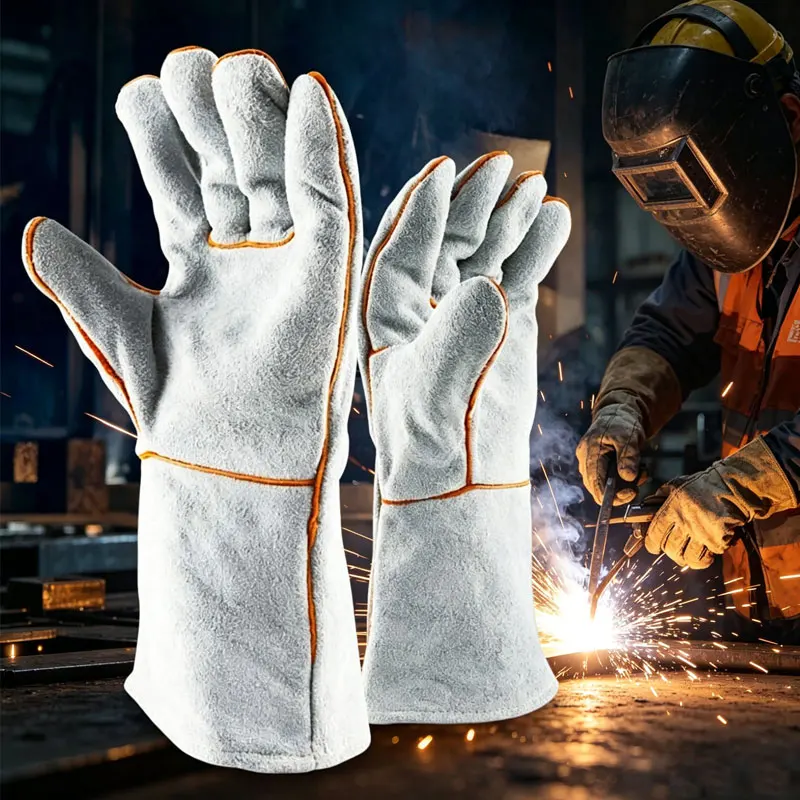 

Garden Welding Gloves Leather Work Gloves Workers Work Welding Safety Protection Sports Motorcycle Driver Wear-resistant Gloves