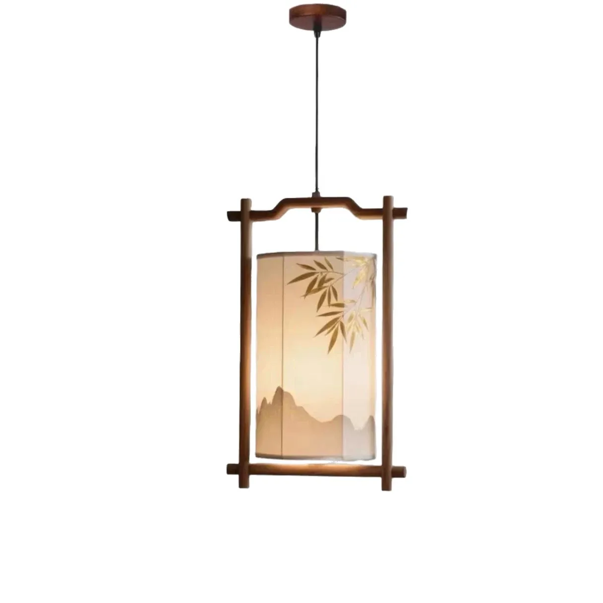 

Song Dynasty Aesthetic Minimalism Counter Tea Room Lamp Homestay Entrance Hand drawn Bamboo Leaf Decorative Pendant Light