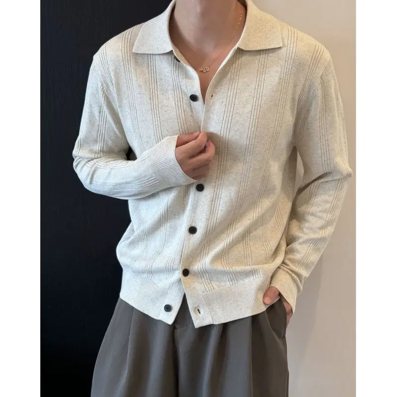 

Mature Stable Commuter Men's Knitted Open Cardigan Outerwear Casual Sle Long Sve Regular Length Warmth Insulated