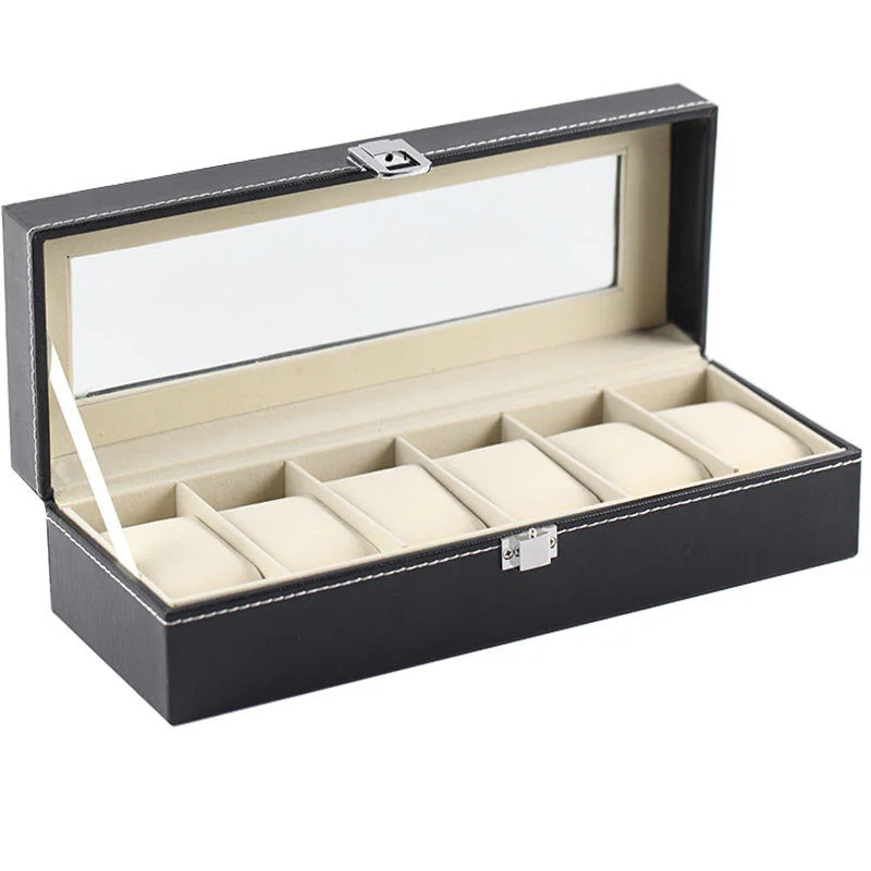 VANSIHO 6/10/12 Positions Simple Style Watch Protection Box Watch Storage Case With Lock