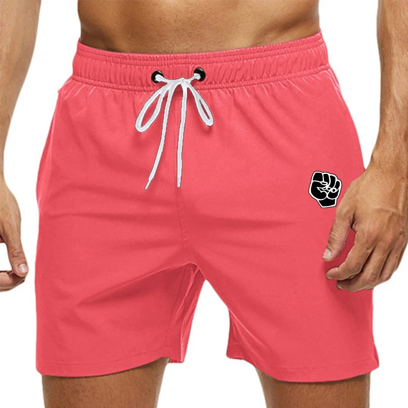 

Summer Casual Beach Board Shorts for Men Quick Dry Swim Trunks with Pocket Mesh Liner Solid Color Bathing Suit Swimsuit Swimwear