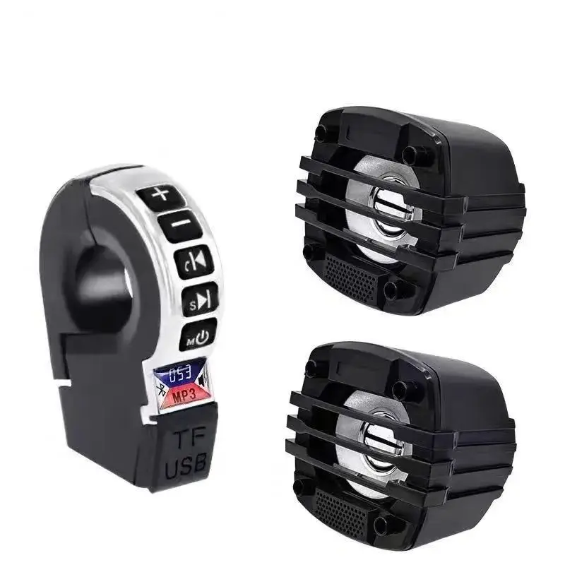 Afbeelding 5: E-bike motorfiets stuur USB opladen audio BT audio met schakelaar met Bluetooth-luidspreker 12-80V universeel stereo weerbestendig