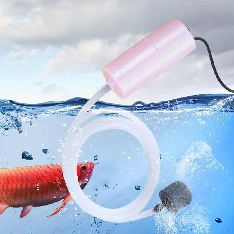 USB-Charged Mini Fish Tank Bomba De Oxigênio Minúsculo Bomba De Água Oxigenador De Pesca Bomba Submersível Com Liberação De Ar Estável, 5V