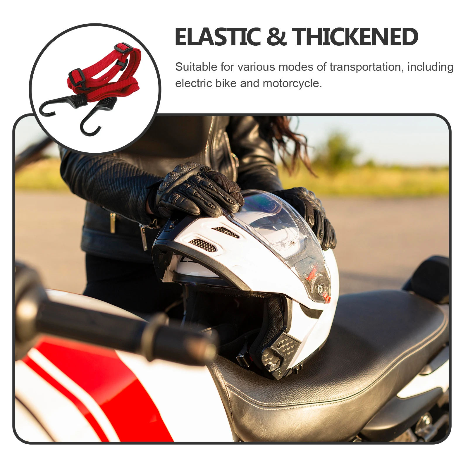 

Adjustable Motorcycle Strap Elastic Rope Luggage Binding Strap Bungee Cord For Bike Scooter Accessories