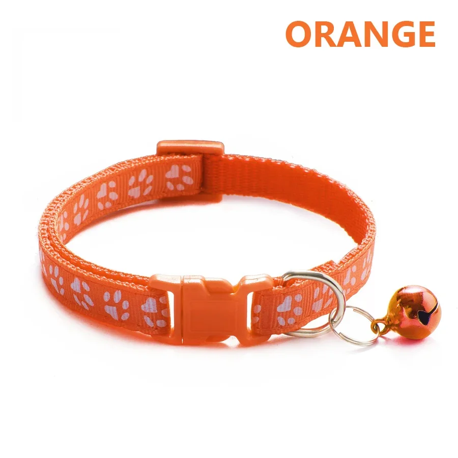 Verstellbares Fußabdruck-Halsband für Welpen, kleine Hunde, Kätzchen, Katzen mit Glocke, niedliches, weiches Halsband für den täglichen Gebrauch, 1/5 Stück – Detail 10