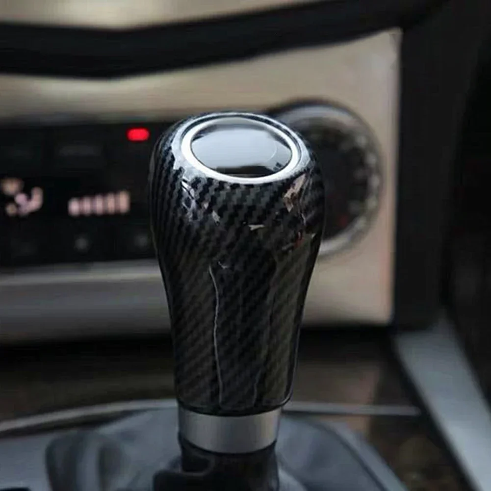 1x Gear Shift Knob Cover Trim For Mercedes-Benz C E S CLK GLK GL G R Class Carbon Fiber Style Gear Shift Knob Cover Trim NEW