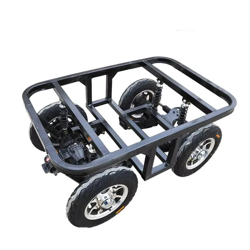 

【Popular】 1.2x0.9x0.6m Remote Control Transport Electric Motor Four Wheel Cargo Platform Truck Chassis