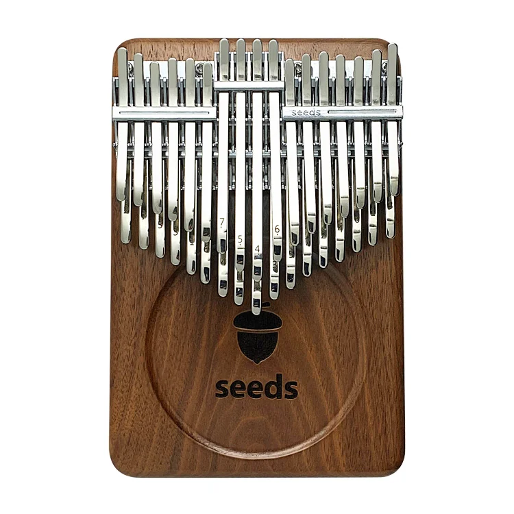 

34 Keys Kalimba Thumb Piano C Keys Seeds Walnut Wood Chromatic Finger Piano With Carry Case for Beginners and Professional