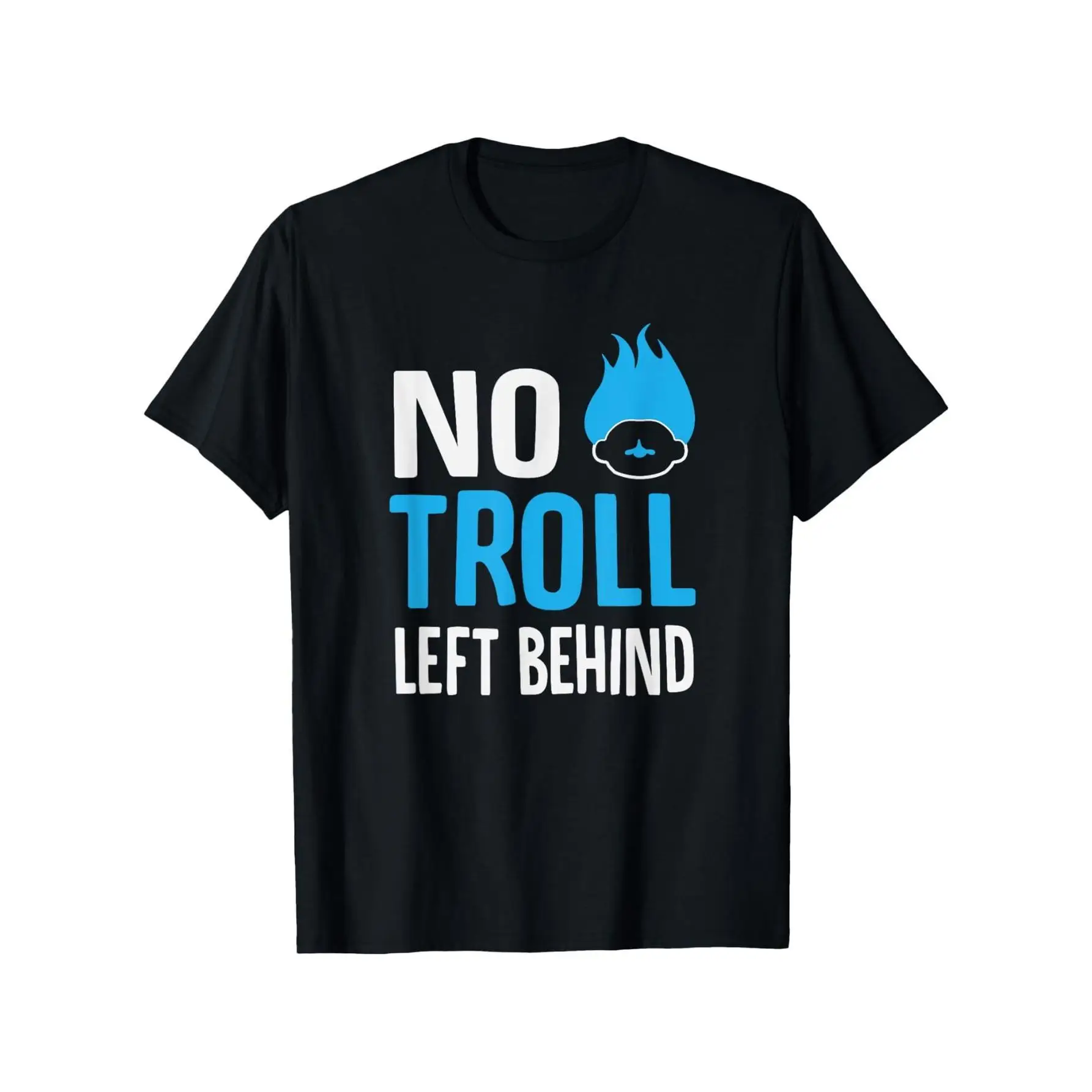 

No Troll Left Behind Graphic T-Shirt - Vintage Streetwear Design with Troll Face & Bold Letter Print, 100% Cotton Regular Fit