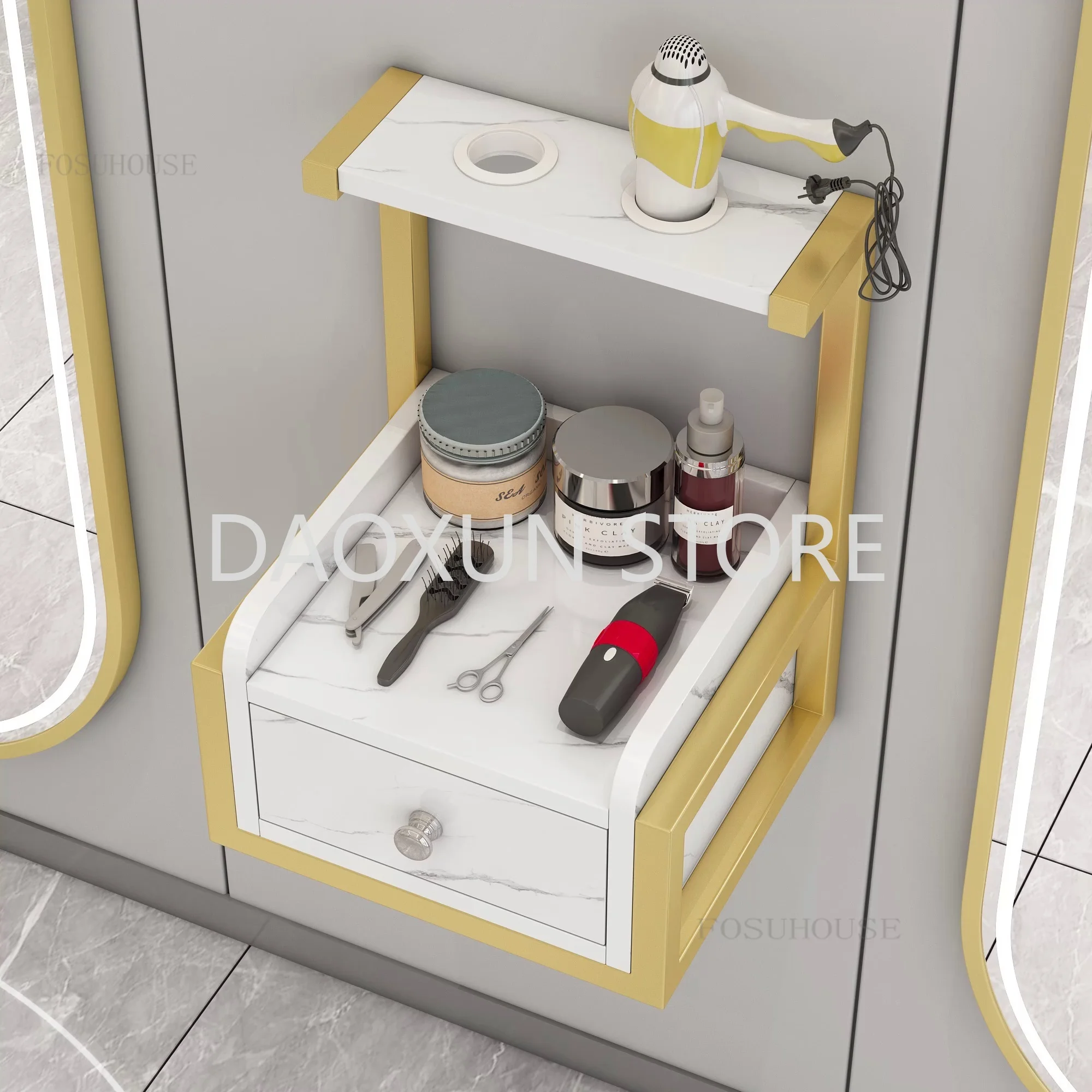 Wall-mounted Hairdressing Shop Tool Cabinet Salon Trolleys Hair Salon Special Hair Design Workbench Barber Storage Cabinet