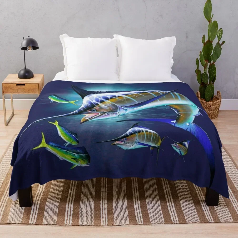 

Marlin and Mahi Mahi Throw Blanket Multi Use Warm Blanket for Living Room Bedroom