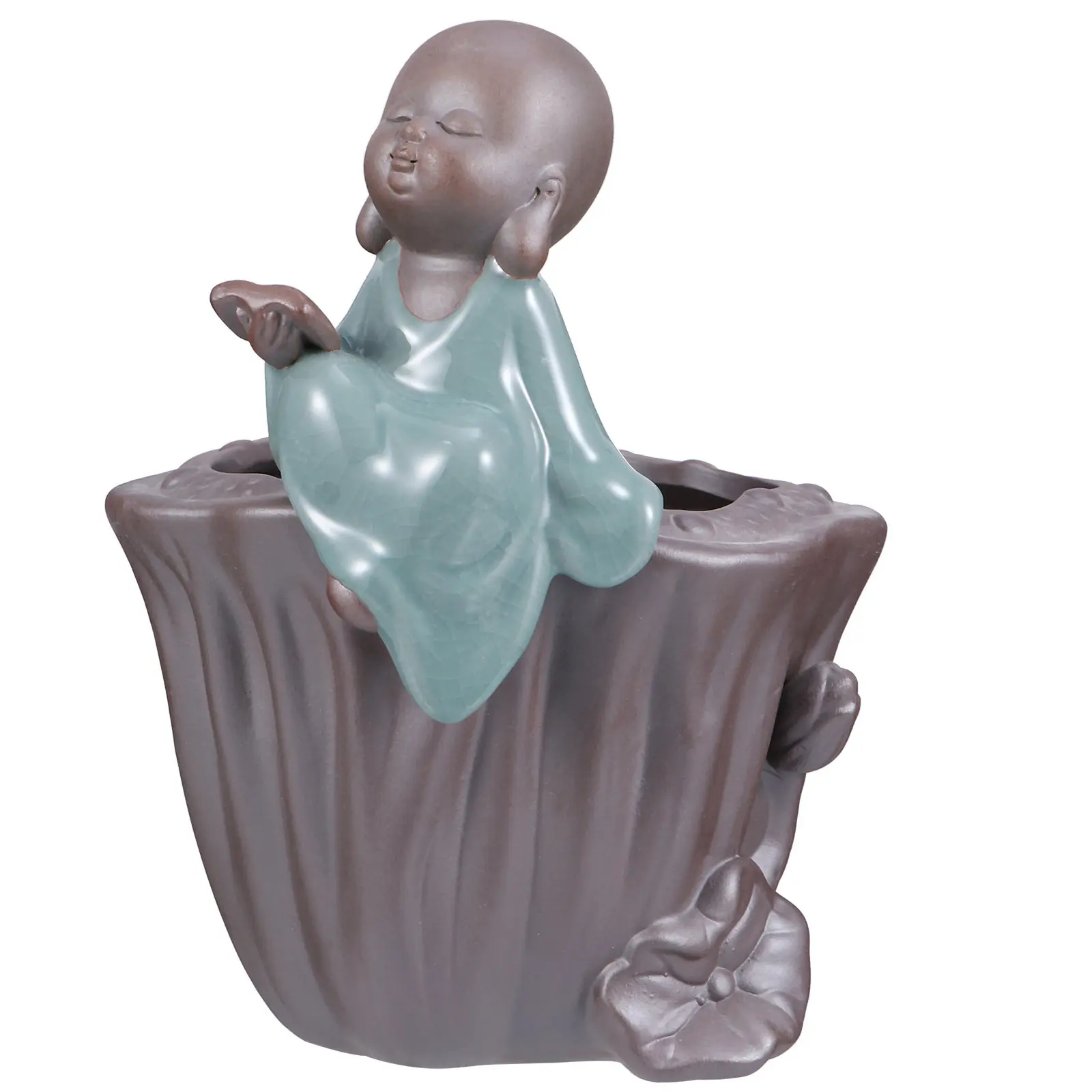 

1Pcs Purple Clay Zen Garden Flowerpot Handcrafted Ceramic Planter for Home Office Decor Plant Container Bonsai Pot Creative